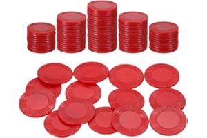 uxcell 100Pcs Plastic Poker Chips, 1 Inch Mini Bingo Chips Learning Counters Counting Counters Disks Markers Opaque Game Toke