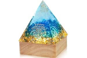 VSPDVO Handmade Orgone Gemstone Pyramid,Crystal Stone Pyramids for Zen Meditaion,Prayer,Yoga,Reiki,Office and Home Decor,Energy Generator(Sri Yantra)