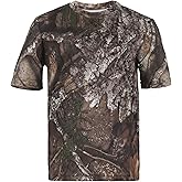 Realtree APX Youth Camouflage Short Sleeve Crewneck Shirt for Boys and Girls Polyester Performance Kids Tee