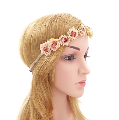 Merroyal Flower Hippy Women Girls Headband Crown Festival Birthday