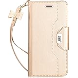 FYY Leather Case with Mirror for iPhone 6S/iPhone 6, Leather Wallet Flip Folio Case with Mirror and Wrist Strap for iPhone 6S