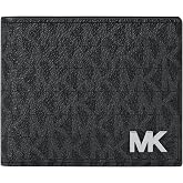 Michael Kors Men's Slim Billfold, Silver-Tone Tonal Hardware/MK Signature Black, Black