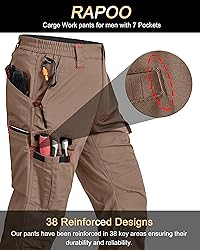 Rapoo Cargo Pants for Men Work Tactical Hiking