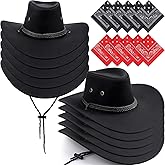 Unittype 20 Pcs Christmas Western Costume Cowboy Hats Set Kids Cowgirl Themed Party Felt Bandanna Hat with Paisley Bulk