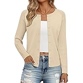 Ivicoer Women's Cardigan Sweater Button Up Cardigan Textured Sleeves Crew Neck Sweater Trendy Outfits 2026