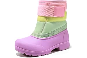 festooning Boys Girls Winter Snow Boots Waterproof Outdoor Warm Liner Non-Slip Elastic Band Shoes for Toddler/Little Kid/Big Kid