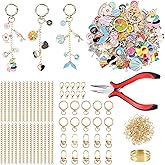 Bruzdi 338Pcs Keychain Making Kit with 116 Charms, Pliers, Jump Ring Opener, Chains, Jump Rings, Snap Hook & Lobster Clasps – DIY Keychain Supplies Bag Charm Kit for Crafts, Purse Charms & Gifts