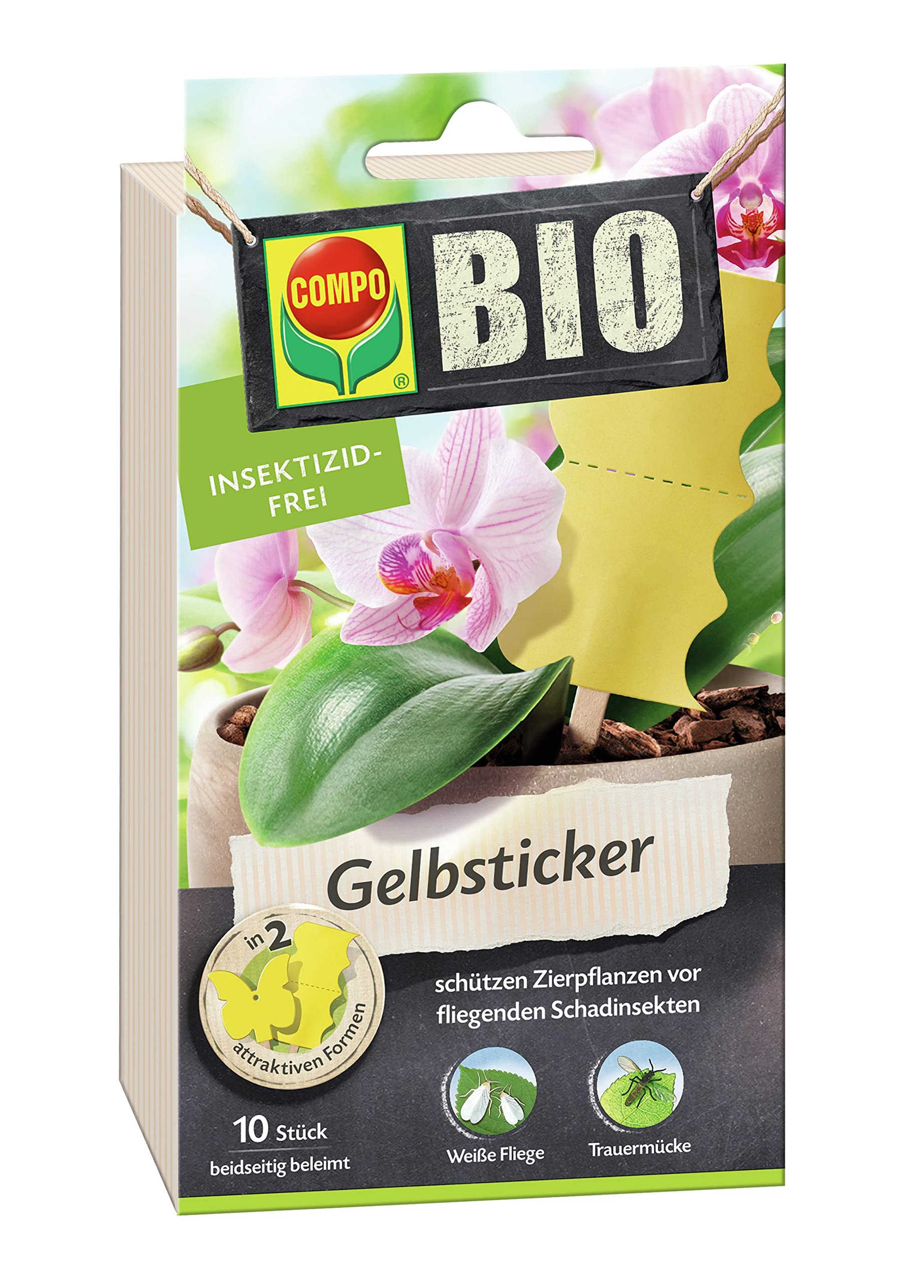 Compo Organic Yellow Stickers 12 x 10 Pieces