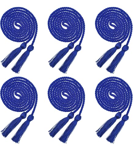 WeGraduate 12-Pack Graduation Honor Cords – Royal Blue With Tassels (68") - View #5