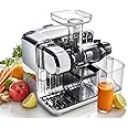 Omega Cube Nutrition System Juicer Creates Fruit Vegetable & Wheatgrass Juice Slow Masticating Compact Design with Convenient Storage, 200-Watt, Silver