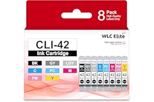 CLI-42 Ink Cartridges 8 Pack High Yield Replacement for Canon CLI 42 Pro 100 Ink Cartridge PIXMA Pro 100 Pro-100 Pro100s Pro1