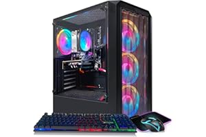 STGAubron Gaming PC Desktop, Radeon RX 590 8G GDDR5, AMD Ryzen 3 3200G 3.6G, 16G DDR4, 512G SSD, 600M WiFi, BT 5.0, RGB Fan x4, Windows 11 Home