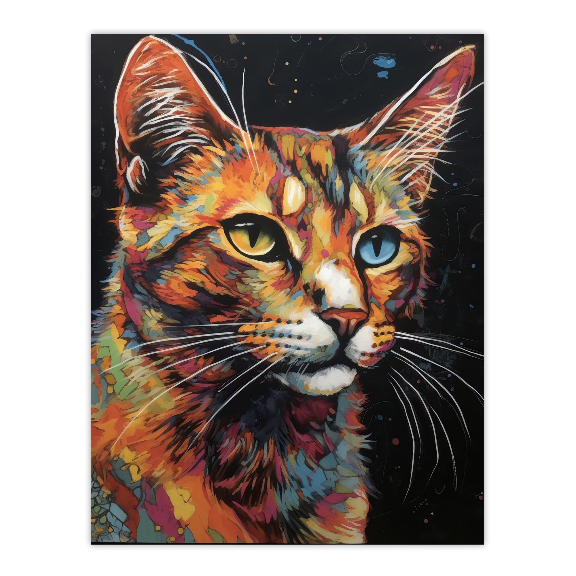 Artery8 The Cats Eyes By Amy Longford Tortoiseshell Modern Painting Heterochromia Acrylic Extra Large XL Wall Art Poster Print