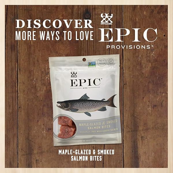 EPIC SNACK STRIPS, SMOKED SALMON, PALEO FRIENDLY, 0.8 OZ STRIPS, 10 CT