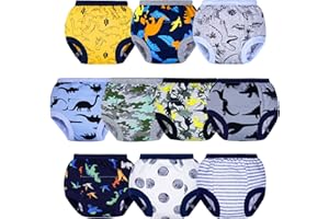 BIG ELEPHANT Potty Training Underwear - 10 Pack, 100% Cotton Absorbent Unisex Toddler Pee Pants for Boys Girls