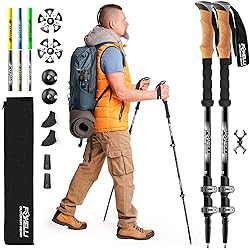Foxelli Trekking Poles – Lightweight Collapsible