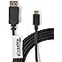 Plugable USB-C to DisplayPort Adapter Cable (6'/1.8m) for MacBook Retina 12" 2015 / 2016, Chromebook Pixel 2015, ThunderboltTM 3 & More (Supports 4K / UHD Displays up to 3840x2160@60Hz)