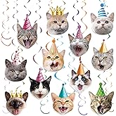 30 PCS Cat Theme Hanging Swirls Decorations Pre-Strung Kitten Birthday Party Decorations Pet Cats Hanging Cutouts Ceiling Streamers for Kids Baby Shower Cats Lovers Pet Birthday Party Decor