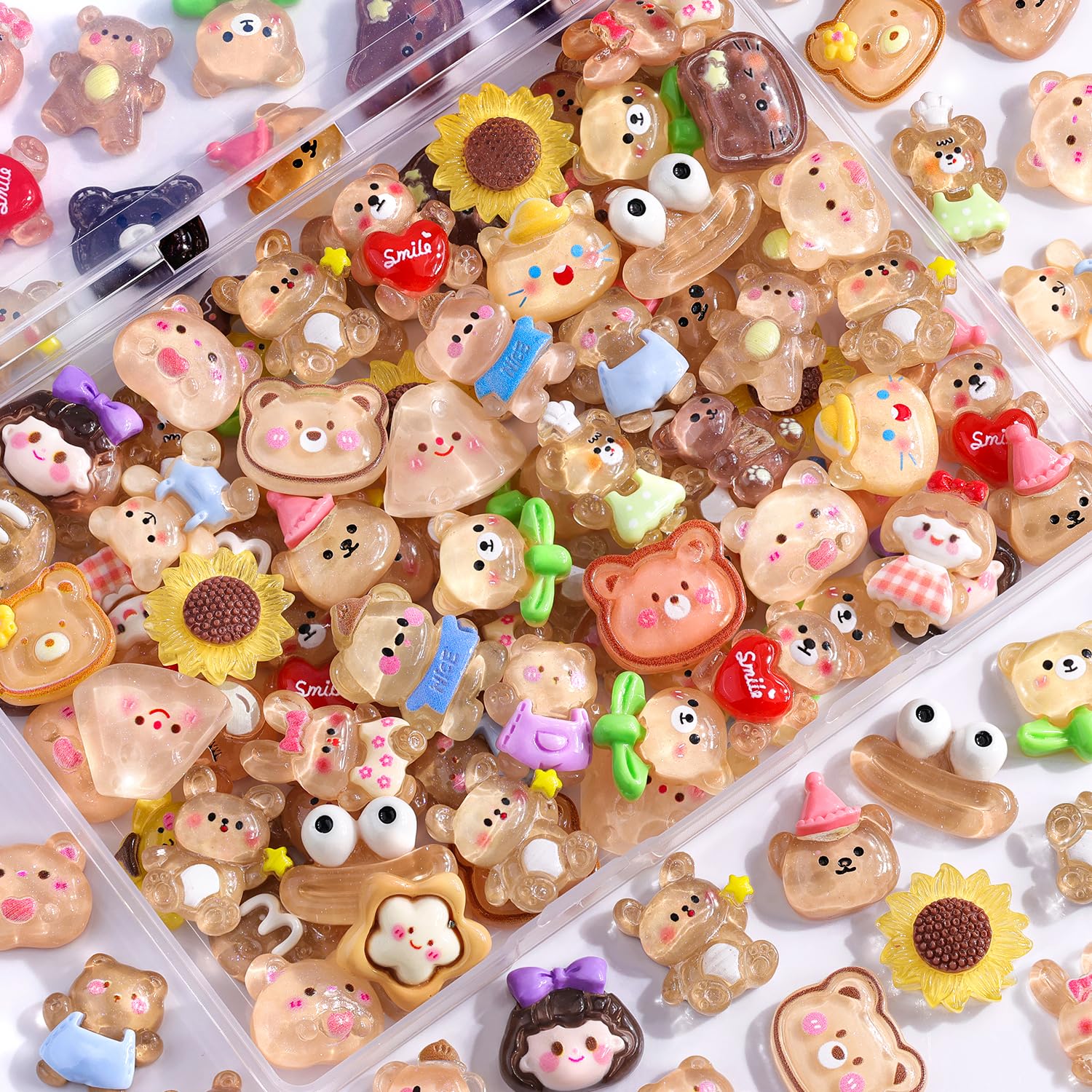Photo 1 of 100Pcs Brown Slime Charms Assorted Cute Jelly Embellishments Bulk, Random Kawaii Accessories, Flatback Ornament Resin Charms for Phone Junk Cases,Hairpins Scrapbooking Crafting & DIY Decoration