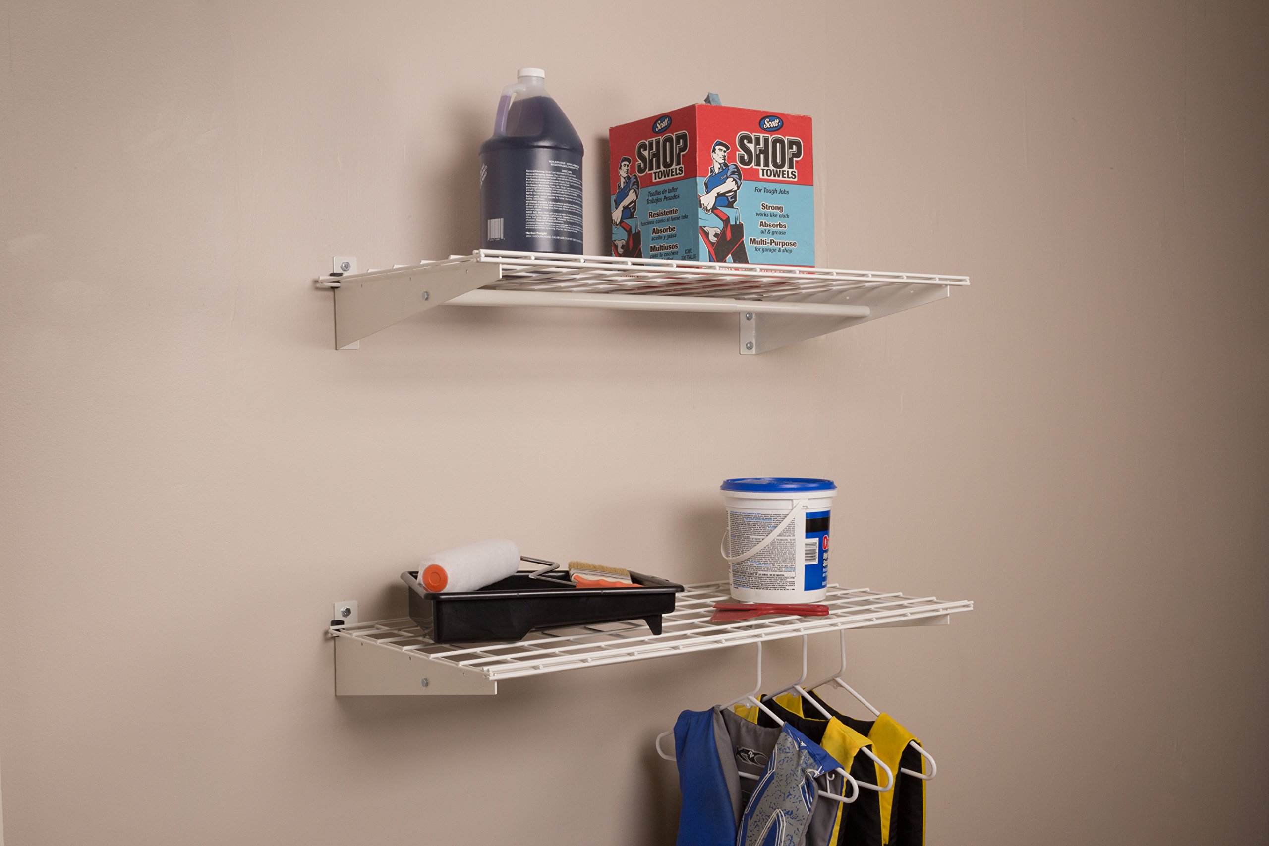 HyLoft 00777 36by18Inch Wall Shelf with Hanging Rod, 2Pack eBay