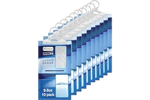 Emily's Choice Ocean Breeze Hanging Moisture Absorber 9.8oz (10 Pack) - Eliminates Musty Odors for Fresher,Ideal for Closet, RV, Boat,Large 16oz / 500ml Catch Basin/Comparable to Damp Rid