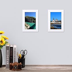 12 Sets White Picture Mat Set, 5 x 7 Inch, 8 x 10