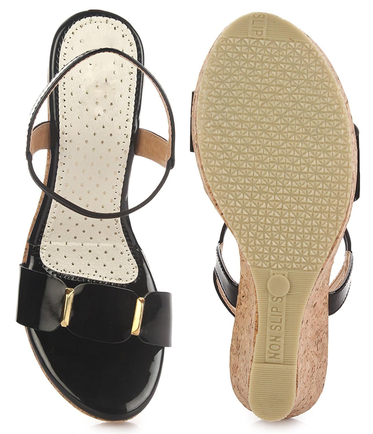 shofiee women's stylish cork sole & trendy wedges heels