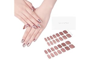 DANNI & TONI Semi Cured Gel Nail Strips Rose Gold (Bronze Goddess) Gel Nail Stickers Gel Nail Wraps 28 Stickers