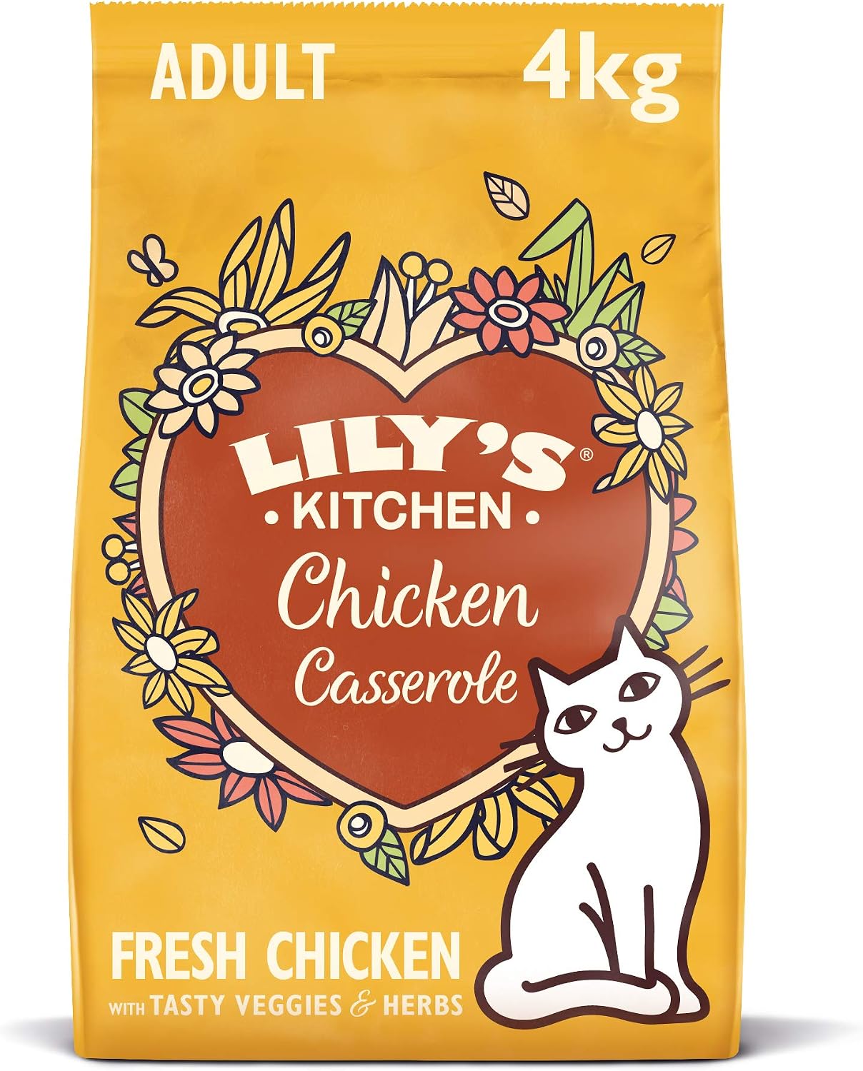 Lily's Kitchen Made with Natural Ingredients Adult Dry Cat Food Bag Chicken with Veggies Grain-Free Recipe 4kg