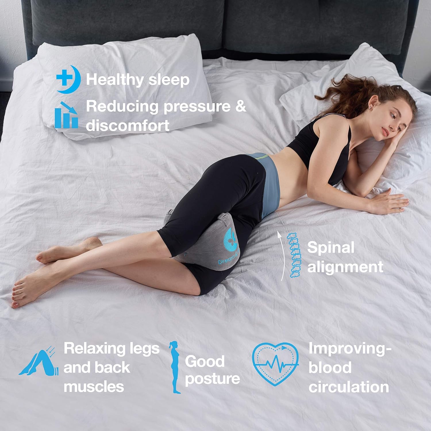 Leg Pillow Memory Foam Knee Pillow for Side Sleepers for Between Legs Dream Hip Pillow Knee Pillows for Sleeping Leg Pillows for Sleeping on Side SI Joint Sciatica Orthopedic Knee Pillow for Back Pain: Kitchen & Dining