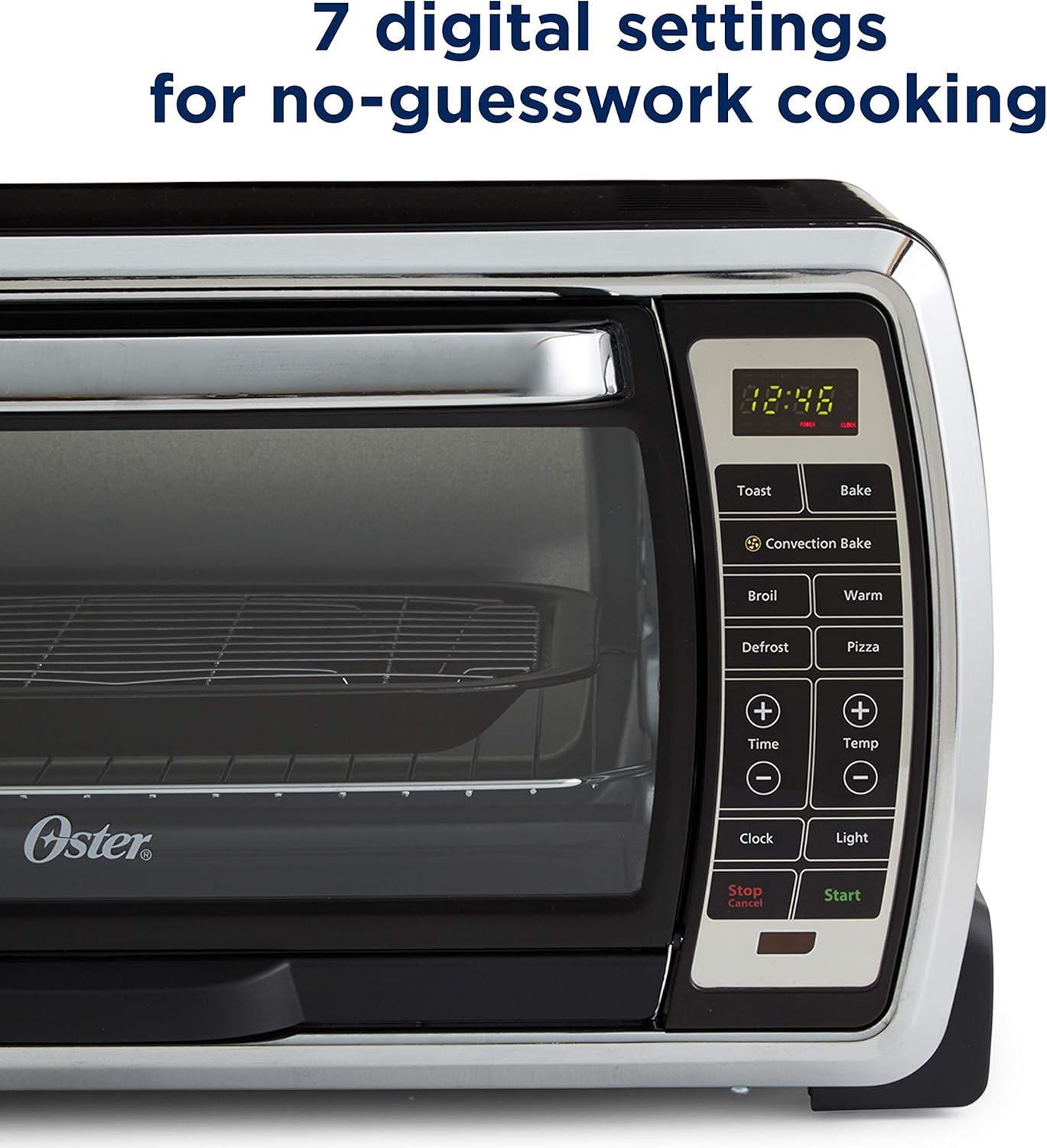 Oster Toaster Oven | Digital Convection Oven, Large 6-Slice Capacity, Black/Polished Stainless: Kitchen & Dining