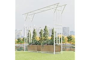 TWIRA Flat Top Garden Arch Trellis 11FT x 9FT, Extra Large Garden Trellis for Climbing Plants Outdoor, 141.7in x 108in PE-Coated Metal Arbor Archway Trellis for Roses,Wisteria,Wedding,Patio Decoration White