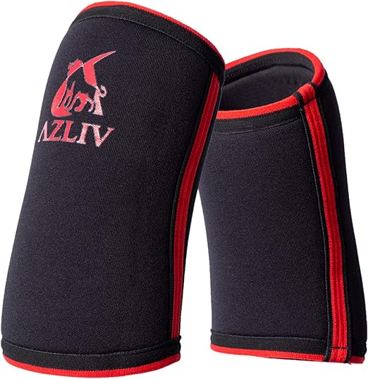 AZLIV 7mm Elbow Sleeves for Weightlifting Powerlifting