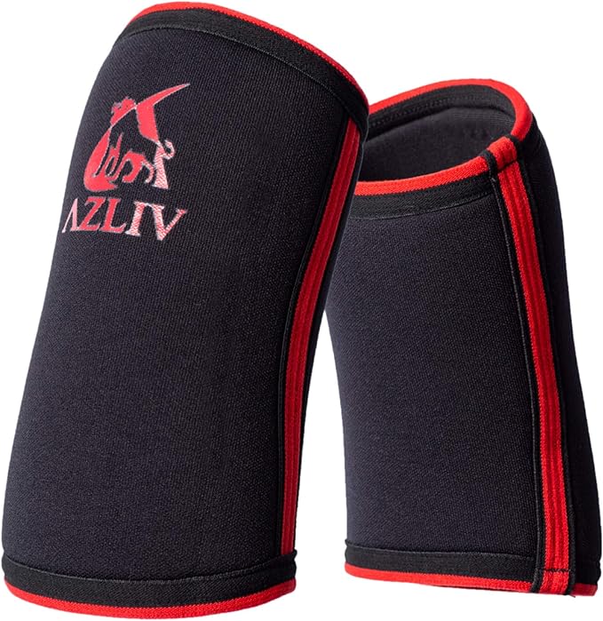 AZLIV 7mm Elbow Sleeves for Weightlifting Powerlifting