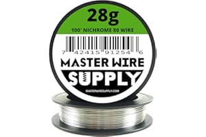 Nichrome 80-100' - 28 Gauge Wire - 100ft - 0.32mm - 0.013in - Made in USA - Master Wire Supply
