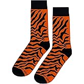 SockFly Tiger Dress Socks Funny Novelty Crazy Fun Design Men Size 8-12 Cotton Casual Crew Colorful Funky Gift for Men