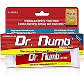 Dr. Numb 5% Lidocaine Numbing Cream, Nonprescription Maximum Strength Topical Anesthetic Cream - Temporary Relief of Pain, Itch, Discomfort for Hemorrhoid and Anorectal Uses - 30g Pack of 1