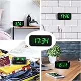 KWANWA Cordless Digital LED Alarm Clock 1.2in Green Display Battery Powered view 7