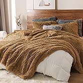 PHF Luxury Fuzzy Faux Fur Queen Blanket, Soft Shaggy Plush Comfy Blanket, Warm Thick Fluffy for Couch, Bed, Chair, Sofa, Furry Elegant Throw for Home Decor, Taupe, 90" x 90"