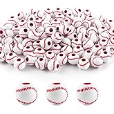 AUEAR, 100 Pack Baseball Beads 12mm for Sport Jewelry Making Necklace Bracelet Craft Decoration Accessories