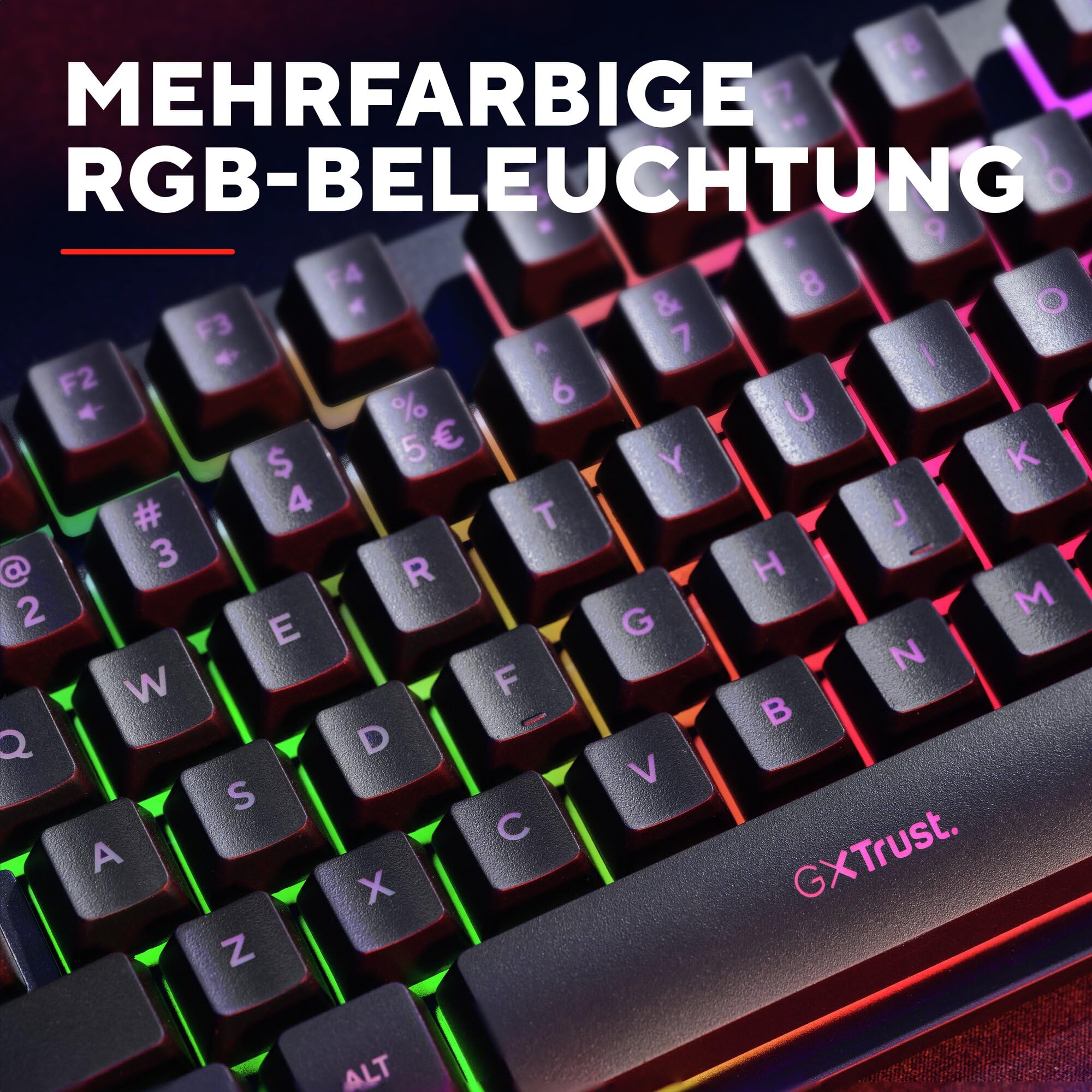 GXTrust 833 Thado TKL Tastatur Deutsches QWERTZ Layout, Kompakte 80% USB Gaming Tastatur aus Metall, Anti-Ghosting, LED-Beleuchtung, für PC Laptop Mac, Schwarz 4