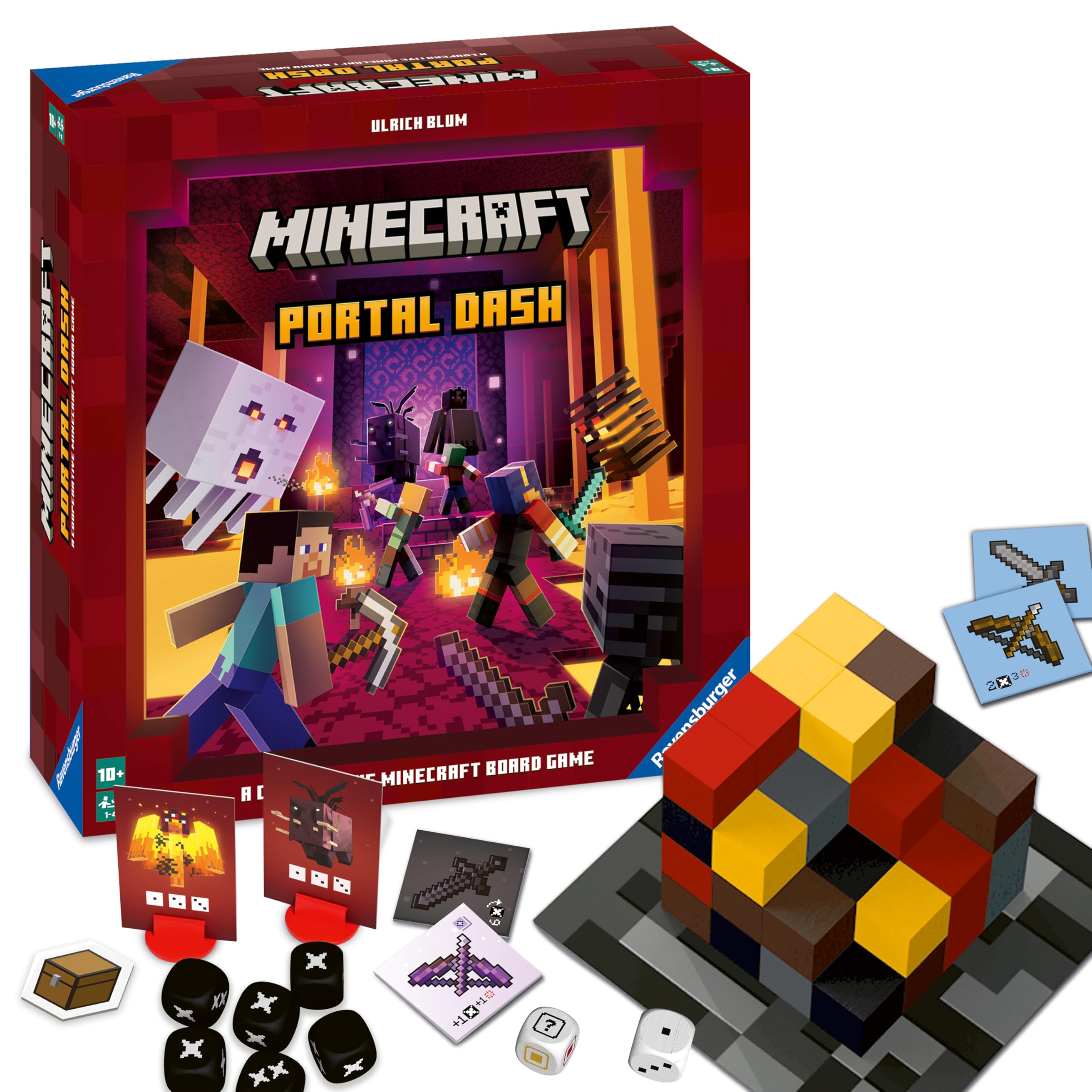Ravensburger Minecraft Portal Dash Board Game for 1 to 4 Players - Adults and Kids Age 10 Years Up - Immersive Strategy