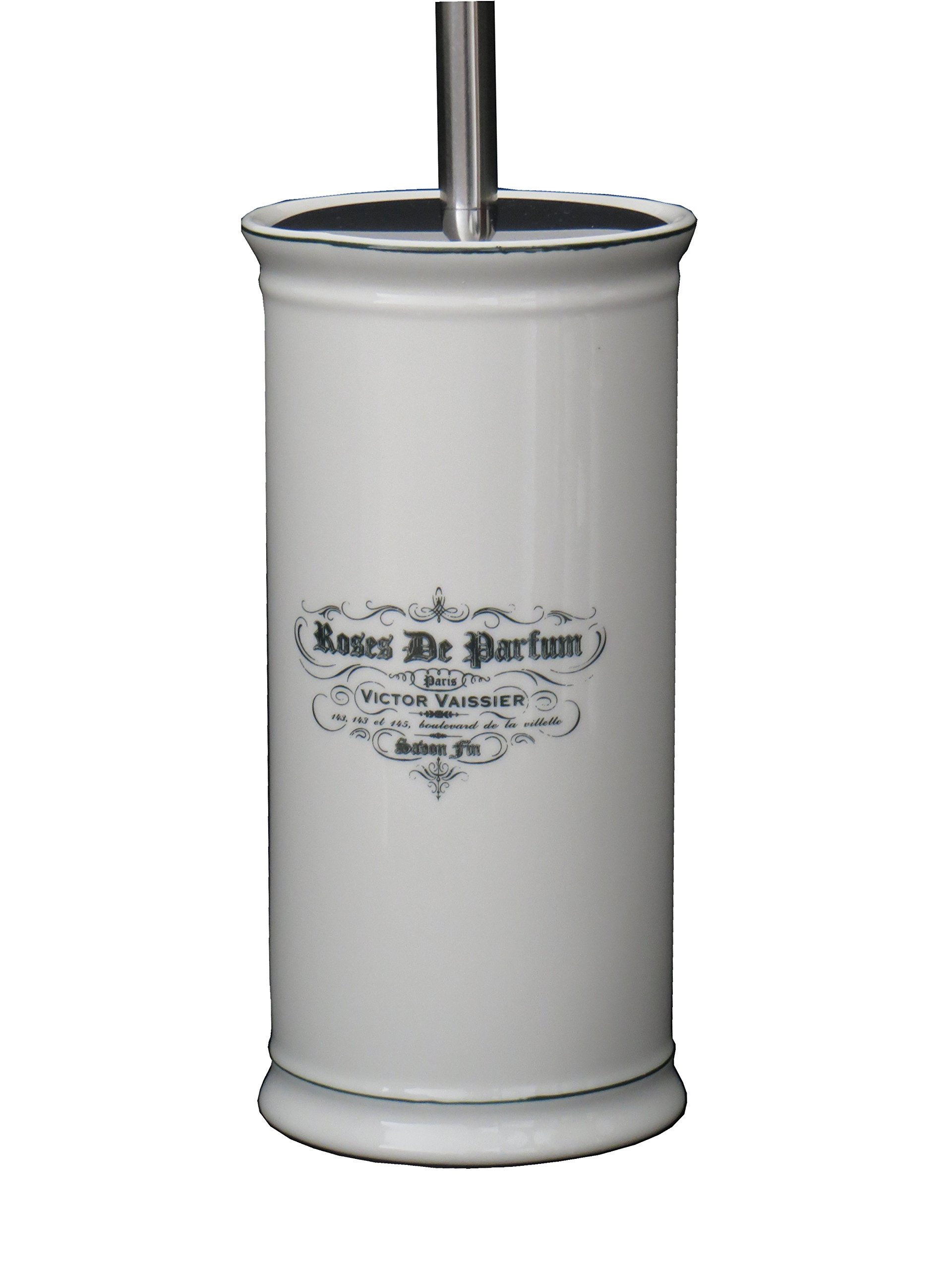 Roses De Parfum Ceramic Vintage Bathroom Accessory Toilet Brush Holder with Brush Gift Idea