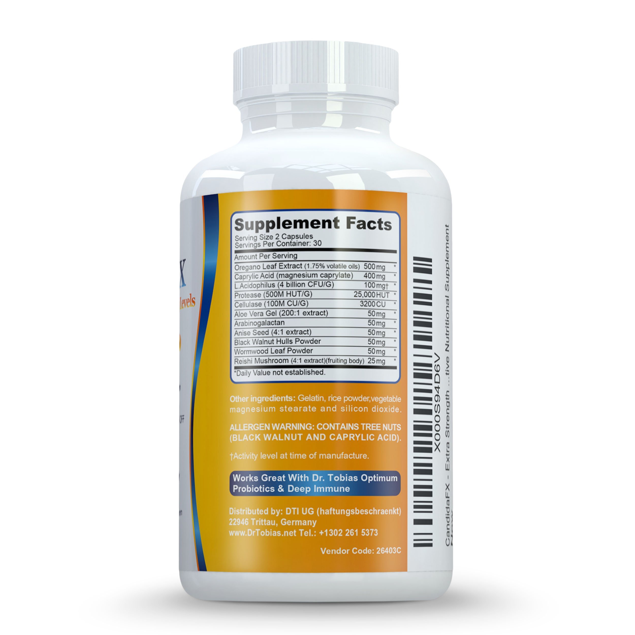 CandidaFX Extra Strength Candida Cleanse With Herbs & Enzymes To