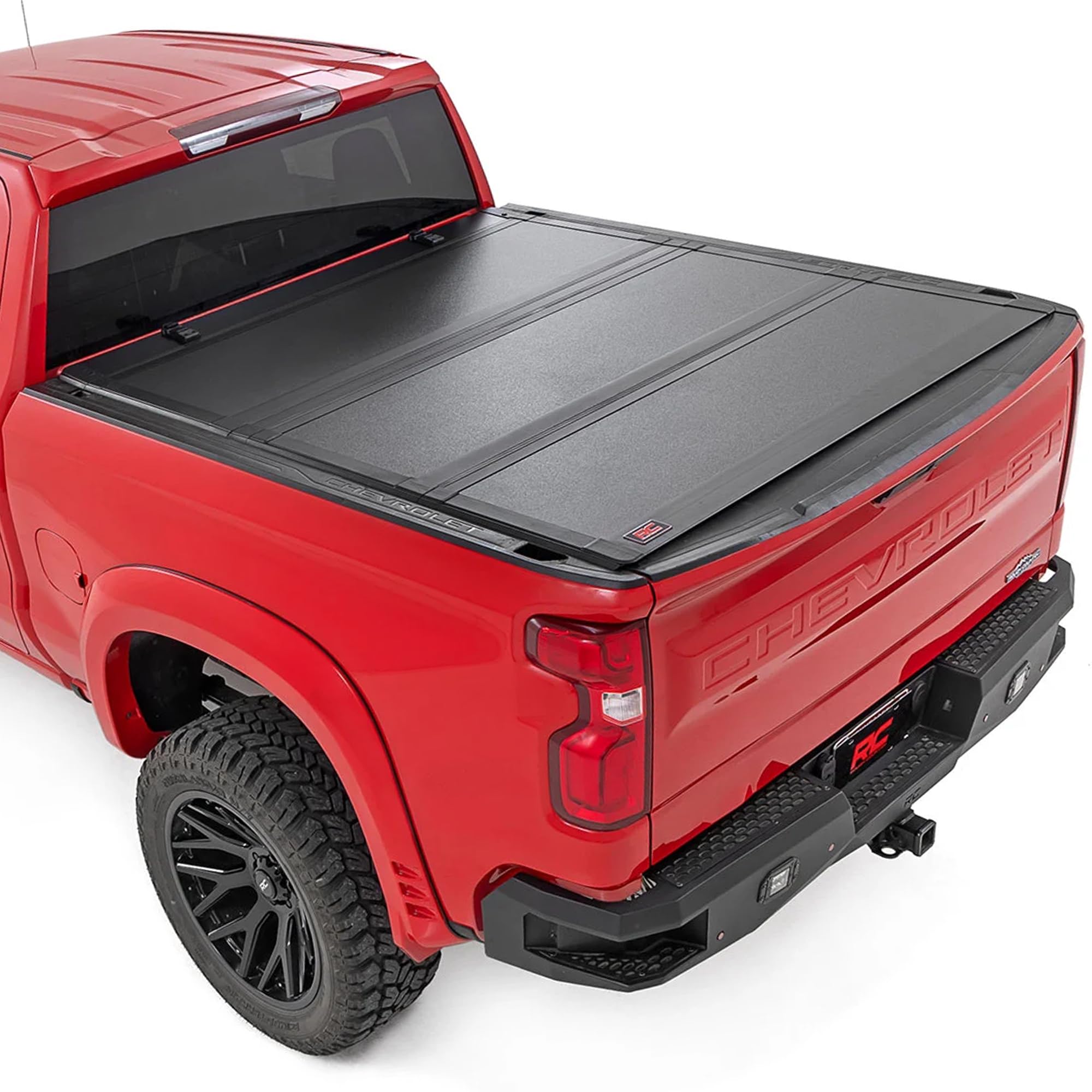 Photo 1 of ** NEW/ COMPLETE** Rough Country Hard Tri-Fold Flip Up Truck Bed Tonneau Cover for Chevy Silverado & GMC Sierra 1500 (2019-2025) - Flush Aluminum Bed Cover, Fits 6'7 (79.4") Bed