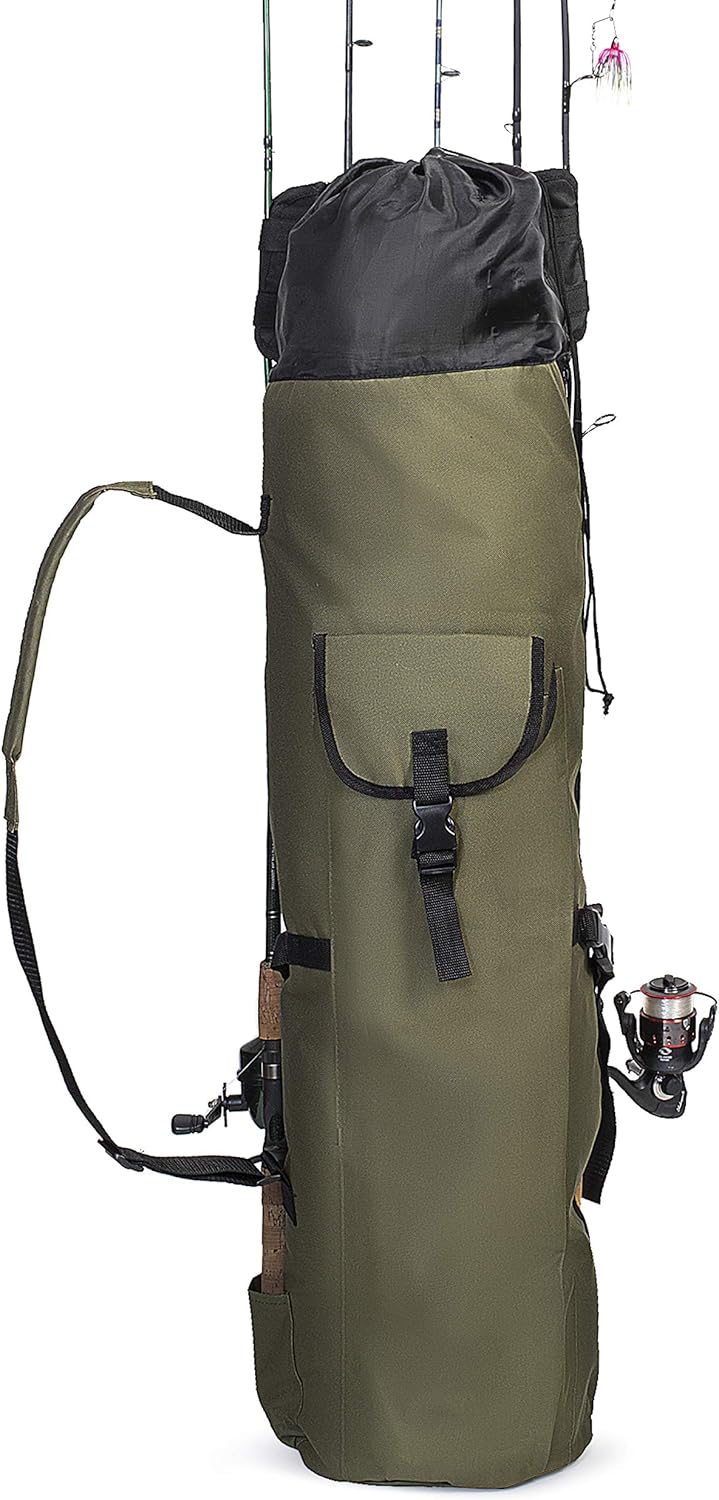 Besti Fishing Rod Organizer Bag (Portable) Shoulder Carry Home and Travel Storage | Professional Reel, Tackle, and Equipment Organization | Heavy-Duty, Water-Resistant : Sports & Outdoors