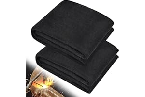 TOHONFOO Welding Blanket Fireproof, 2 Packs Heat Resistant Flame Retardant Protective Mat Up to 1800°F, Carbon Felt Welding Mat Insulation Pad for Solder Plumbers, HVAC, Copper Pipe, 12'' x 20''