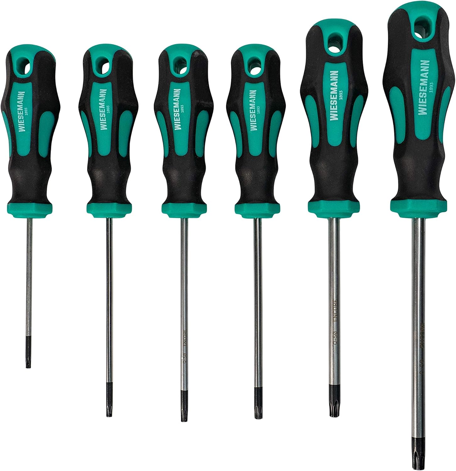 TX Screwdriver Set for Torx Screws 6 pcs. with Ensure tip Made of Q50