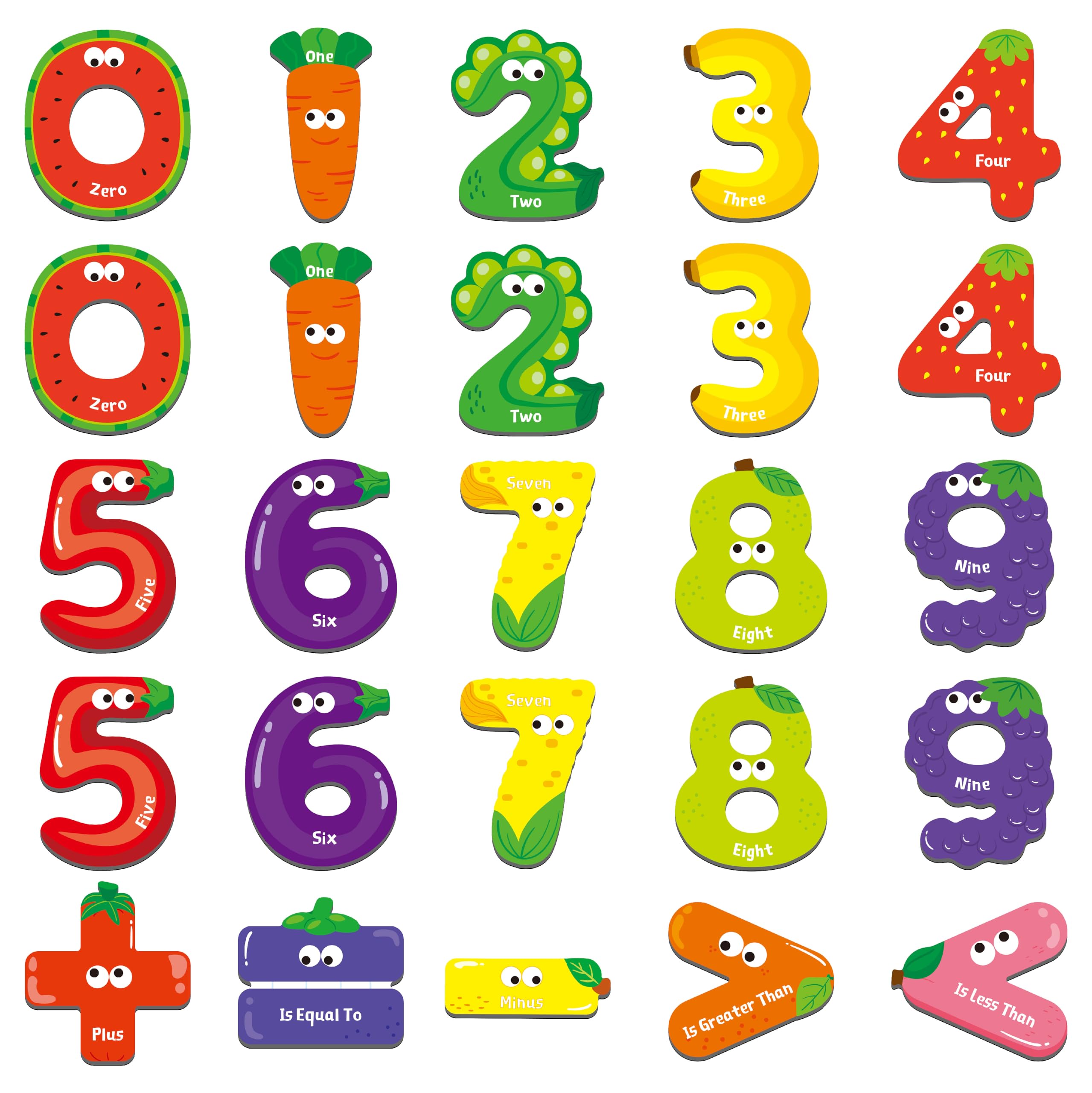 Magnetic Numbers & Math Symbols, Educational Learning Tool for Kids Math Recognition 25PCS Magnets Include 20PCS 0-9 Numbers & 5 Math Symbols (Greater Than/Less Than/Equal To/Plus/Minus) for Toddlers