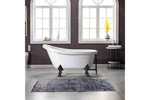 WOODBRIDGE 54" Heavy Duty Acrylic Slipper Clawfoot Bath Tub with ORB Feet + ORB Drain &Overflow